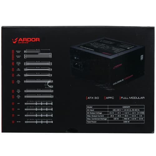 Блок питания ARDOR GAMING Colossus 1000WPF Platinum  черный thumb 8