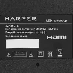 Harper 32" (81 см) Телевизор Harper 32R690TS черный, фото 6