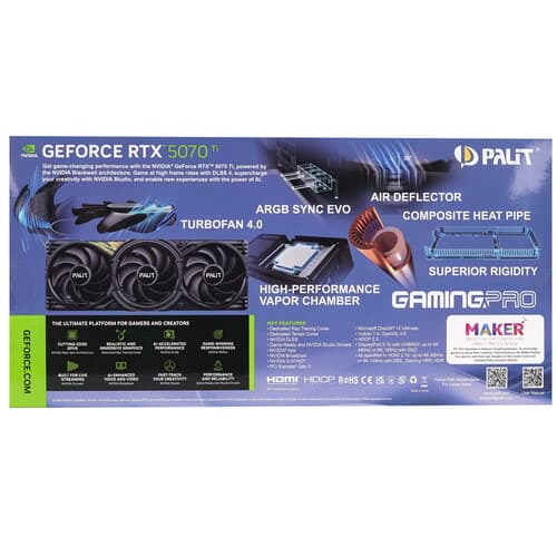 Palit Видеокарта Palit GeForce RTX 5070 Ti GamingPro OC [NE7507TS19T2-GB2031A], фото 10