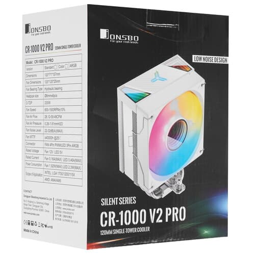 JONSBO Кулер для процессора JONSBO CR-1000 V2 PRO ARGB White [CR-1000 V2 PRO ARGB White] белый, фото 12