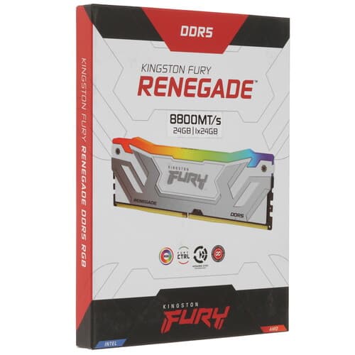Kingston FURY Оперативная память Kingston Fury Renegade White RGB [KF588CU42RWA-24] 24 ГБ, фото 3
