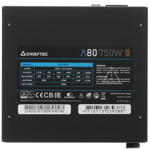 Блок питания Chieftec A80 750W [CTG-750C] черный thumb 4