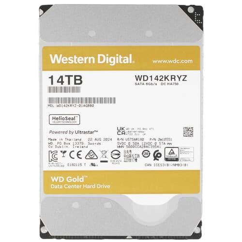 Western Digital 14 ТБ Жесткий диск WD Gold [WD142KRYZ]