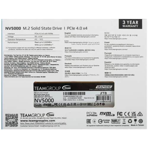 2000 ГБ M.2 NVMe накопитель Team Group NV5000 [TM8FGM002T0C101] thumb 3