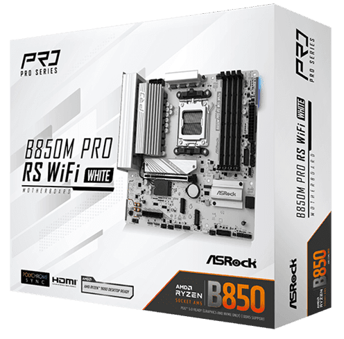 Материнская плата ASRock B850M Pro RS WiFi White thumb 16