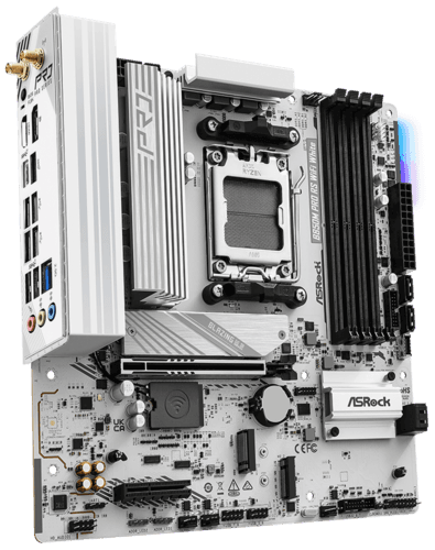 Материнская плата ASRock B850M Pro RS WiFi White thumb 12