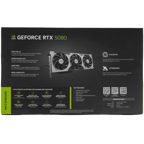 MSI Видеокарта MSI GeForce RTX 5080 VENTUS 3X PLUS [RTX 5080 16G VENTUS 3X PLUS], фото 10