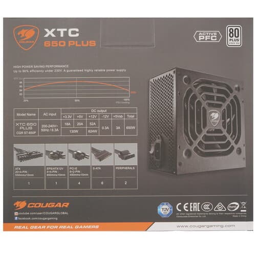 Блок питания Cougar XTC 650 PLUS [CGR ST-650P] черный thumb 6