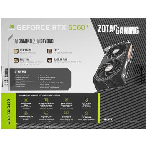 Zotac Видеокарта Zotac GeForce RTX 5060 Ti GAMING AMP [ZT-B50610F-10M], фото 9