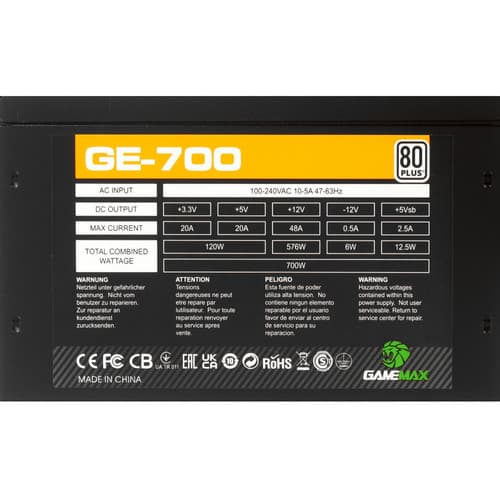 Блок питания GameMax ECO Gamer 700W [GE-700] черный thumb 4