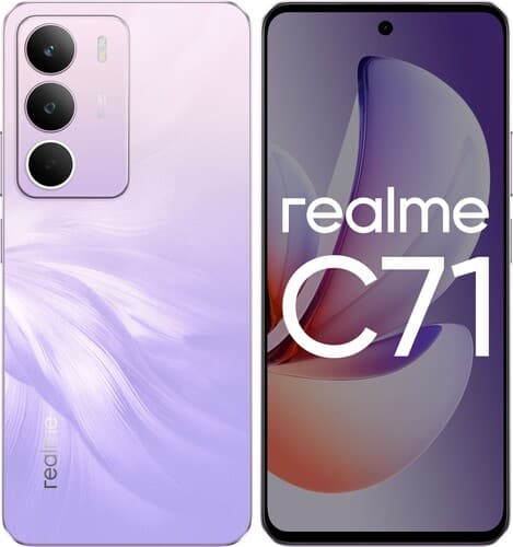 realme 6.67" Смартфон realme C71 128 ГБ фиолетовый