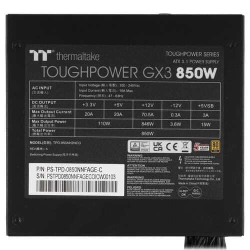 Блок питания Thermaltake Toughpower GX3 850W [PS-TPD-0850NNFAGE-C] черный thumb 4