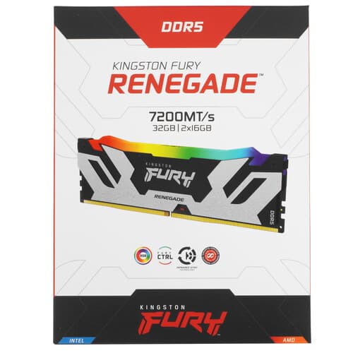 Kingston FURY Оперативная память Kingston FURY Renegade Silver RGB [KF572C38RSAK2-32] 32 ГБ, фото 5