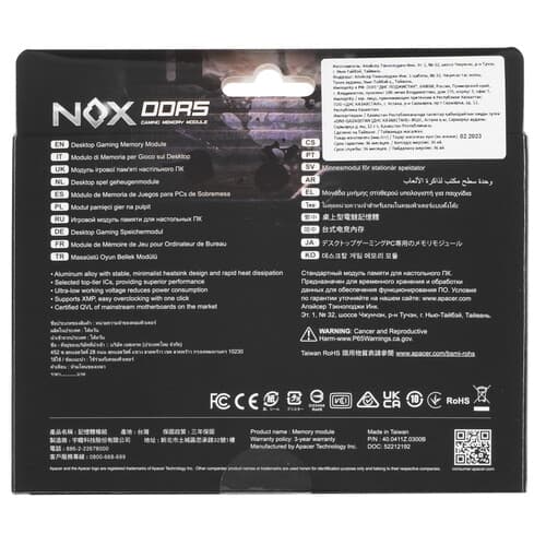 Apacer Оперативная память Apacer NOX [AH5U16G56C522MBAA-1] 16 ГБ, фото 3
