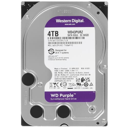 Western Digital 4 ТБ Жесткий диск WD Purple Surveillance [WD43PURZ]