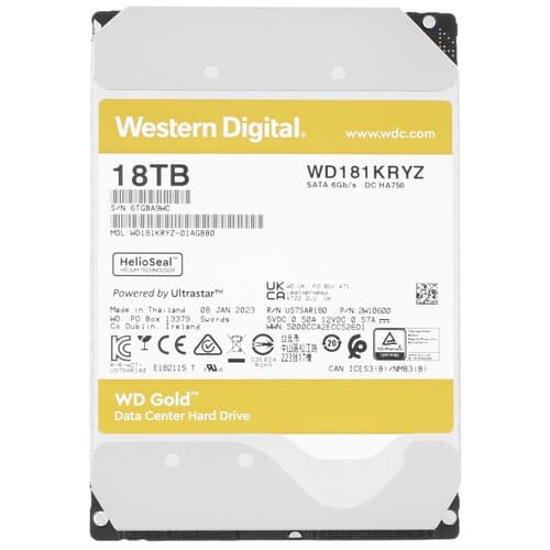 Western Digital 18 ТБ Жесткий диск WD Gold [WD181KRYZ]