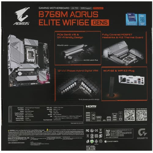 Материнская плата GIGABYTE B760M AORUS ELITE WIFI6E GEN5 thumb 9