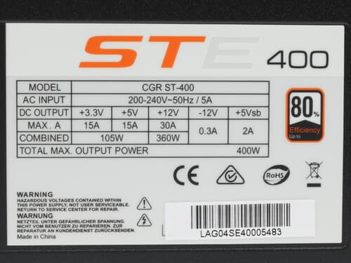 Блок питания Cougar STE 400W [CGR ST-400] черный thumb 6