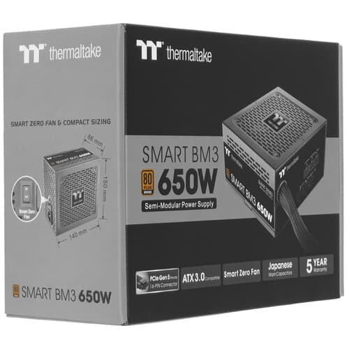 Блок питания Thermaltake Smart BM3 Bronze 650W - TT Premium Edition [PS-SPD-0650MNFABx-3] черный thumb 10