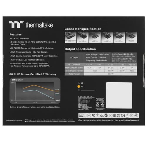 Блок питания Thermaltake Smart BM3 Bronze 650W - TT Premium Edition [PS-SPD-0650MNFABx-3] черный thumb 9