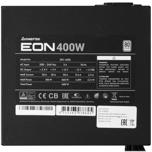 Блок питания Chieftec EON [ZPU-400S] черный thumb 4
