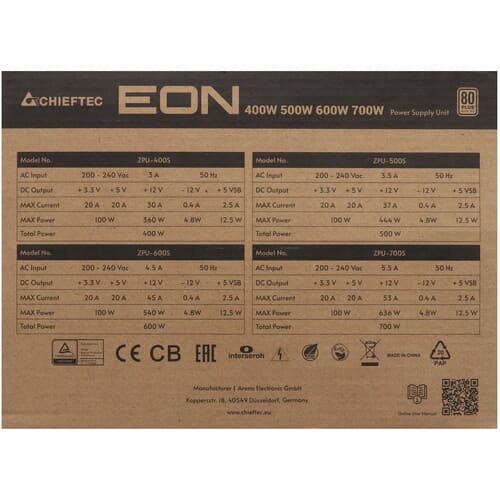 Блок питания Chieftec EON [ZPU-400S] черный thumb 7