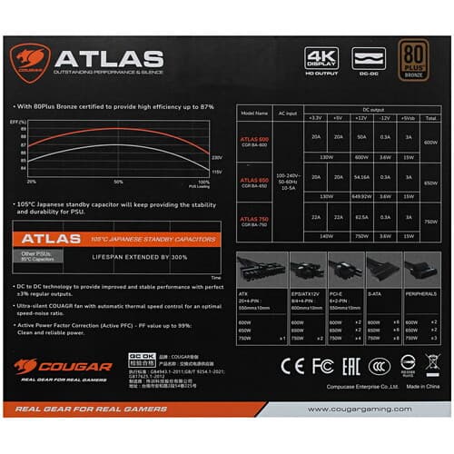 Блок питания Cougar Atlas 600 [CGR BA-600] черный thumb 7