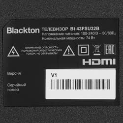 Blackton 43" (109 см) Телевизор Blackton Bt 43FSU32B черный, фото 6