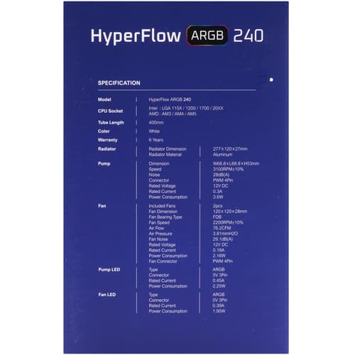 Система охлаждения Montech HyperFlow 240 ARGB  белая thumb 10