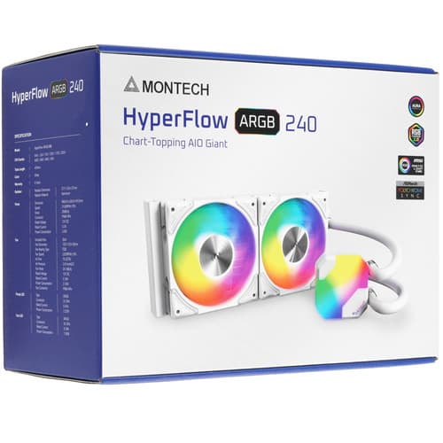 Система охлаждения Montech HyperFlow 240 ARGB  белая thumb 11