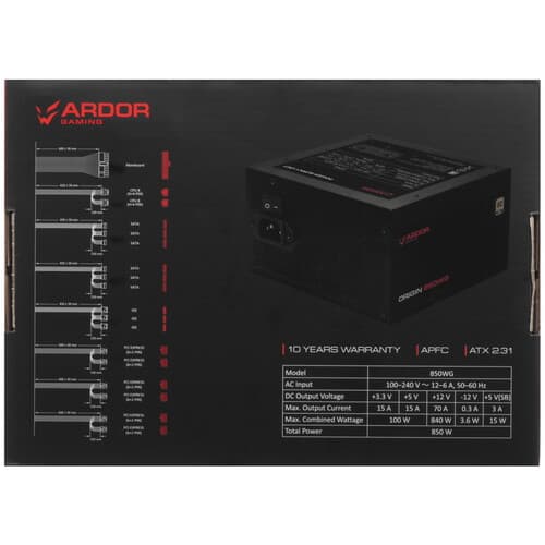 Блок питания ARDOR GAMING ORIGIN 850WG  черный thumb 7