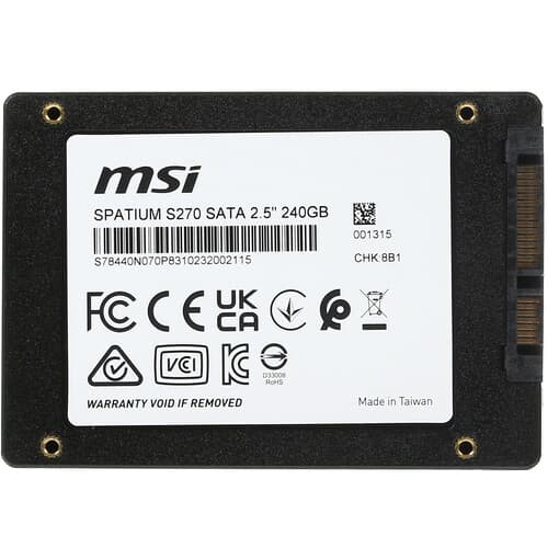 MSI 240 ГБ 2.5" SATA накопитель MSI SPATIUM S270 [S78-440N070-P83], фото 2