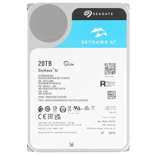 Seagate 20 ТБ Жесткий диск Seagate SkyHawk AI [ST20000VE002]