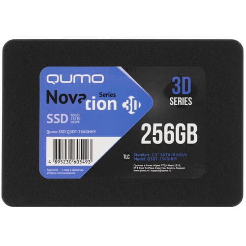 QUMO 256 ГБ 2.5" SATA накопитель QUMO Novation 3D [Q3DT-256GHHY]