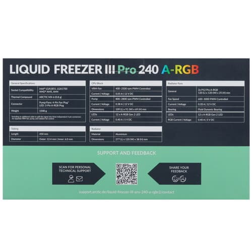 Система охлаждения ARCTIC Liquid Freezer III Pro 240 A-RGB черная thumb 11