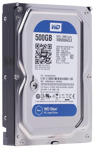 Western Digital 500 ГБ Жесткий диск WD Blue [WD5000AZLX]