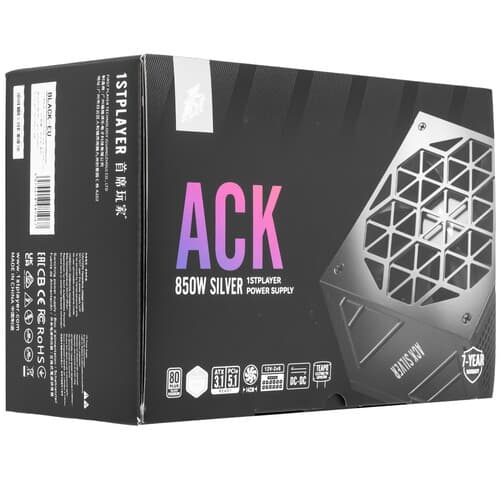 Блок питания 1STPLAYER ACK SILVER [HA-850BA7-BK] черный thumb 8