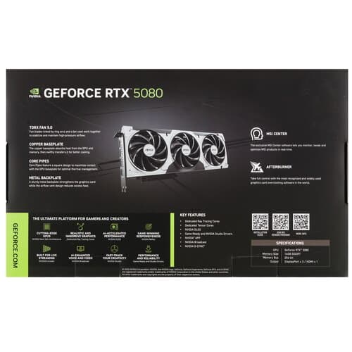 MSI Видеокарта MSI GeForce RTX 5080 VENTUS 3X OC [RTX 5080 16G VENTUS 3X OC], фото 10