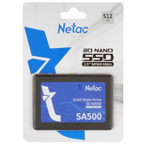 Netac 512 ГБ 2.5" SATA накопитель Netac SA500 [NT01SA500-512-S3X]