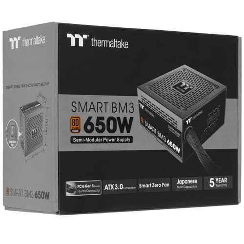 Блок питания Thermaltake Smart BM3 Bronze 650W - TT Premium Edition [PS-SPD-0650MNFABE-3] черный thumb 9