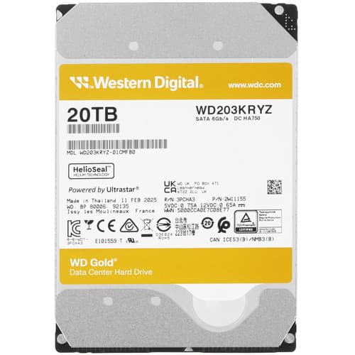 20 ТБ Жесткий диск WD Gold [WD203KRYZ]