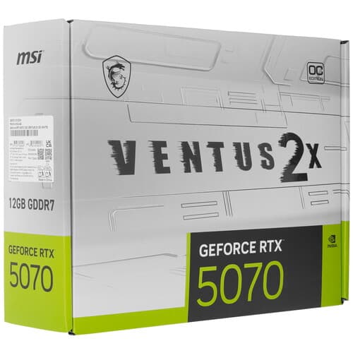 MSI Видеокарта MSI GeForce RTX 5070 VENTUS 2X WHITE OC [RTX 5070 12G VENTUS 2X OC WHITE], фото 11