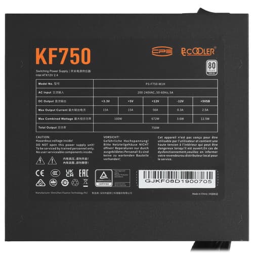 Блок питания PCCooler KF750 [P3-F750-W1HWBK0-EU] черный thumb 4