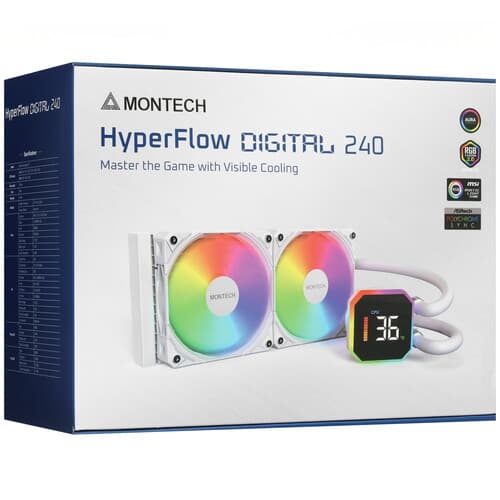Система охлаждения Montech HyperFlow Digital 240  белая thumb 11