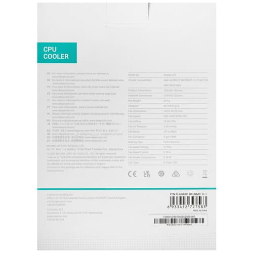 DEEPCOOL Кулер для процессора DEEPCOOL AG400 LED [AG400 LED 1700 NATIVE] черный, фото 10