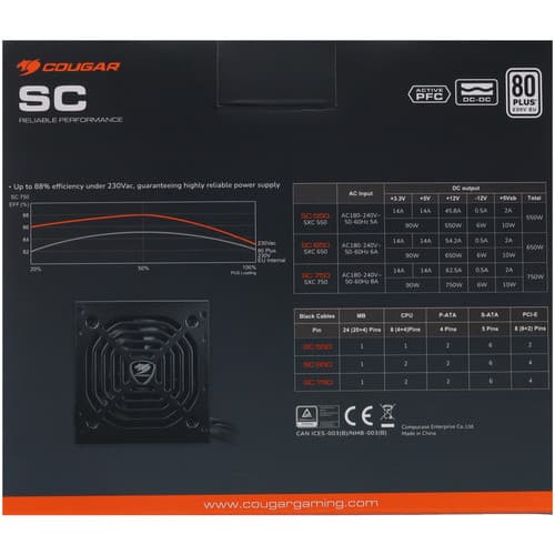 Блок питания Cougar SC 550 [31SA055.6433P] черный thumb 7