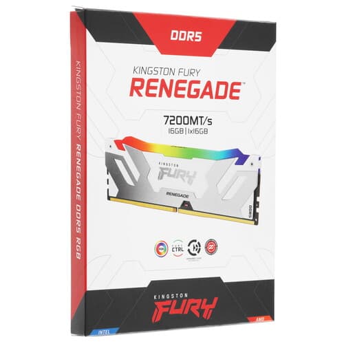 Kingston FURY Оперативная память Kingston Fury Renegade White RGB [KF572C38RWA-16] 16 ГБ, фото 6