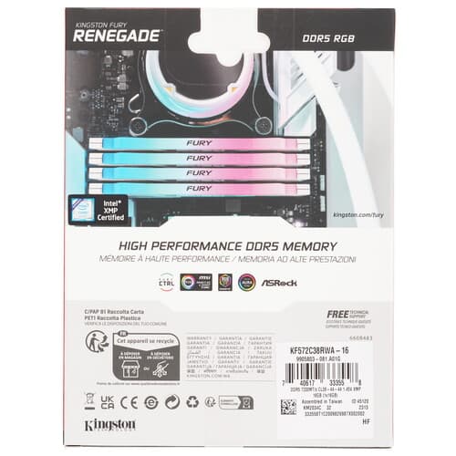 Kingston FURY Оперативная память Kingston Fury Renegade White RGB [KF572C38RWA-16] 16 ГБ, фото 5