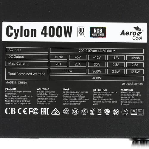 Блок питания AeroCool Cylon 400W [4718009153332] черный thumb 6