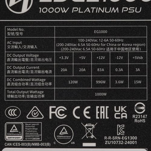 Блок питания LIAN LI EDGE 1000W [G9P.EG1000.BE00.RU] черный thumb 4